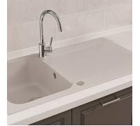 Essebagno Lisse évier réversible 1 cuve 1 égouttoir en résine gris