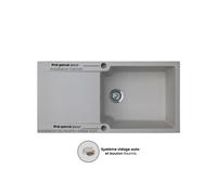Essebagno Lisse évier réversible 1 grande cuve 1 égouttoir en résine gris