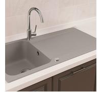 Lisse Évier réversible 1 grande cuve 1 égouttoir en résine - Gris - Essebagno