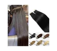 Lisse Extensions de cheveux humains à bande adhésive, 40,6 à 66 cm, 20 pièces, 50 g, cheveux humains lisses Remy, extensions de bande de trame de peau sans couture for femme Pour fête(Dark Brown,20 in