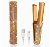 Lisser Sans Fil, Titanium Lisseur Boucleur Cheveux 2 EN 1, Mini Lisseur De Voyage par USB Rechargeable 5000 mAh, 3 réglages de température à chauffage rapide, Convient à tous les types de cheveux