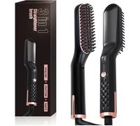 Lisseur À Barbe Pour Hommes,Brosse Lissante Pour Cheveux,Brosse Lisseur À Barbe Electrique Lisseur Professionnel 3 En 1 Pour Hommes Et Femmes À La Maison Et En Voyage