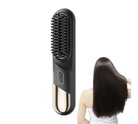 Lisseur À Cheveux - Peigne Chaud Chauffant De 8,27 X 1,83 Pouces, Brosse À Lisser Sans Fil Rechargeable Par USB, Fer Plat À 4 Réglages De Température | Pour Femmes Hommes Courts Longs Bouclés Ondulés