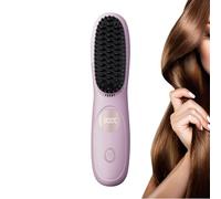 Lisseur à cheveux portable - Peigne de coiffure en céramique | Outil de coiffure rechargeable par USB sans fil, peigne à cheveux chauffant pour voyage, salon de vacances, maison, mariage, mariée, spa,