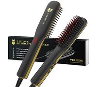 Lisseur Barbe pour Hommes, Peigne à Lisser Anti-brûlure, Brosse à Lisser Chauffante en céramique et ionique, affichage LED à température réglable ℉/ ℃, double tension pour les voyages et la maison