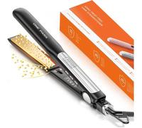Lisseur Cheveux avec Plaques en Titane Lisse,Fer a Lisser Négatifs Ions Protect,20S Chauffe Rapide,Écran LCD,Voltage Universel