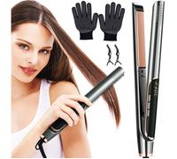 Lisseur Cheveux,Fer a Lisser à Double Usage,Lisseur Boucleur Cheveux 2 en 1 avec Ecran LCD,Outil de Coiffure de Voyage,Convient aux