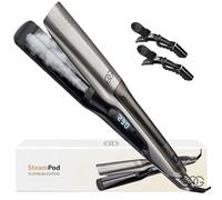 Lisseur Cheveux Platinum Golden Goods Steampod Pro, Lisseur Vapeur puissante, Fer a Boucler 10 réglages de température jusqu'à 230ºC, Tous types de cheveux Céramique et ionique, Lisseur Cheveux