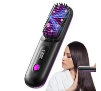Lisseur Cheveux Portable - Lissage Cheveux Sans Fil - Peigne Ceramique Affichage LED 3 Reglages Temperature | Usage Secs Mouilles Salon Maison Plage