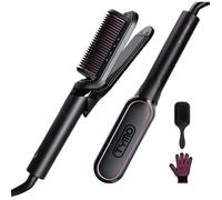 Lisseur Cheveux Professionnel- Fer A Lisser Et Boucleur 2 En 1 Brosse Lissante Ionique Brosse Chauffante Lissante Pour Lisseur Rap