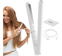 Lisseur Cheveux Voyage - Fer À Boucler Portable - Mini Fer À Lisser | Boucleur Cheveux Déplacement | Chauffe Rapide Pour Tŕavel Cheveuxe Courts Et Longs Boucles Frange Double Tension Température Régla