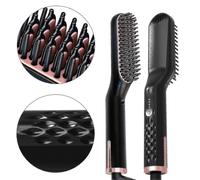 Lisseur de barbe pour hommes, peigne chauffant, brosse à cheveux électrique multifonction, fer à lisser, 1 pièce, noir - Norme australienne