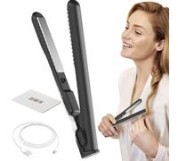 Lisseur de cheveux de voyage - à friser compacte sans fil et fer plat, outil de coiffure rechargeable par USB pour femmes et filles pour les voyages à la maison, coiffure polyvalente n'import