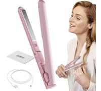 Lisseur de cheveux de voyage, lisseur et 2 en 1,Fer à friser, fer à lisser portable - à friser et fer plat 2 en 1 avec chargement USB, outil de coiffure à chauffage rapide pour cheveux courts et longs