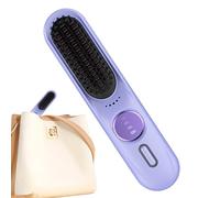 Lisseur de cheveux portable - Anti-brûlures rechargeable 9 niveaux chauffage rapide, brosse lissante chaude pour femme | Pour vacances, voyage sur route, déplacements, rendez-vous