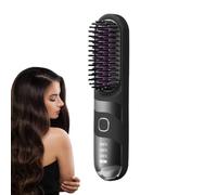 Lisseur de Cheveux Portable - Brosse Bouclante Électrique | Lisseur Brosse 2 en 1 Sans Fil Portable avec 3 Températures Réglables