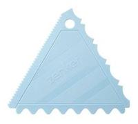 Zenker 43919 Corne patisserie, lisseur gateau patisserie, spatule patisserie decoration, racloir patisserie, layer cake decoration, spatule cake design, Plastique, Bleu, 12 x 12 cm