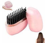 Lisseur Glambrush Mini,Peigne Lisseur 2 En 1 Sans Fil,Brosse Chauffante Portable Rechargeable Usb,Chauffe Rapide En 30 Secondes,ContrôLe Intelligent De La TempéRature à 3 Vitesses(B)