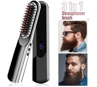Lisseur Multifonctionnel Pour Barbe, Sans Fil, Pour Hommes, Rapide, Peigne Pour Cheveux