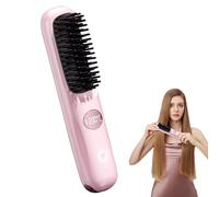 Lisseur portable - Brosse USB chauffante légère, outil de coiffage rapide, brosse douce à température réglable pour femmes et adolescents | Utilisation quotidienne du salon de vacances de résidence