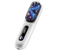 Lisseur Sans Fil - Brosse Lissante Sans Fil,Peigne Céramique avec Affichage LED 3 Niveaux de Température Styliste pour Cheveux Secs et Mouillés Coiffure Voyage Salon