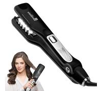 Lisseur Vapeur Professionnel avec Écran LCD pour un Lissage Longue Durée, Plaques en Céramique et 5 Températures (150°C/170°C/190°C/210°C/230°C), Chauffe Rapide, Prise Européenne, Noir