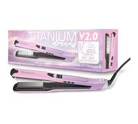 Lisseur Vapeur Titanium V2.0 - Plaques Flottantes Fines,Légères et Ergonomiques - Vapeur Ultra Puissante - Fer à Vapeur 2 en 1,Rose