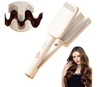 Lisseur Wavy, 32mm Fers à Onduler, Boucleur a Cheveux 3 Tete, Fer à Friser Français Grandes Boucles, Mermaid Waves, 4 Températures Réglables, Cheveux Wavy Fer à Boucler pour Cheveux Longs Courts