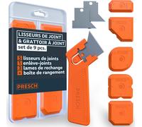 Lisseurs de joints incl. Grattoir à joint-6 pcs. avec boîte-Joints parfaits grâce à des bords extrêmement droits-Boutons spéciaux pour une prise facile-Idéal pour les mastics