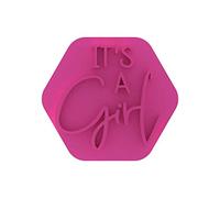 LissieLou Tampon à biscuits « It's a Girl » pour fête prénatale ou révéler le sexe de la fête - Rose clair