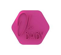 LissieLou Tampon en relief pour glaçage/fondants de fête prénatale ou de révélation du sexe « Oh Baby » - Rose clair
