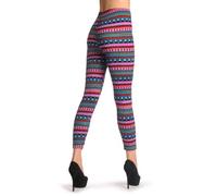 LissKiss Woven Blue, Purple & Green Aztec - Multicolore Leggings Taille Unique (32-38)