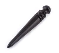 Lissoir Brunissoir Main pour Bord Cuir en Bois Noir pour DIY Travail du Cuir Maroquinerie(Thick Round Head)