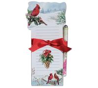 Lissom Design Ensemble de 2 blocs-notes magnétiques pour réfrigérateur, liste d'épicerie et stylo, Winter Harmony