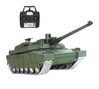 Lissontine Char RC Leclerc 1/16 Grande Taille avec Tourelle 350°, Canon à Recul, Fumée Et Lumières, Télécommande 2.4ghz, Véhicule Blindé pour Joueurs Confirmés MetalDrive