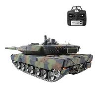 Lissontine Char Télécommandé 1/16, Canon élévateur, Rotation à 360°, Son De Tir, Générateur De Fumée, Expérience De Combat Immersive GermanLeopard2A6-Deluxe