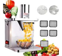 Lissontine Dicer Légumes Automatique Coupe-Oignons Et Pommes De Terre avec Appareil De Découpe INOX 304 Et Couteau Alliage épaissi pour Restaurants