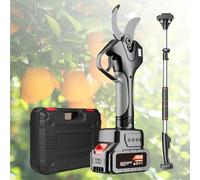 Lissontine Élagueur électrique Sécateur électrique sans Fil Sk5, Perche Télescopique 2,1m, écran LCD Et Double Batterie 4500mah pour Jardin, Arbres Et Vignes
