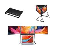 Lissontine Extension D'écran pour Ordinateur Portable 15,6", Batterie Externe Incluse, Triple écran IPS Fhd 1080p pour Ordinateurs Portables 13-17", Plug-and-Play avec HDMI/USB-C/Type-C