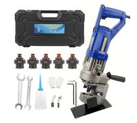Lissontine Outil De Poinçonnage Hydraulique électrique Mhp-20 1300w, Perforatrice Manuelle avec 5 Matrices, pour Acier, Fer, Aluminium, Cuivre Et Cornières