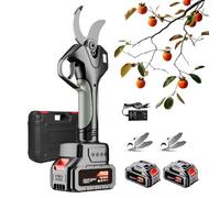 Lissontine Sécateur De Jardin Sécateur électrique Longue Portée Sk5 21 v, écran LCD, Double Batterie 4500mah Et Perche Télescopique 2,1m pour élagage des Vergers Et Arbres