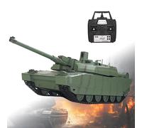 Lissontine Véhicule Blindé Télécommandé Leclerc 1/16 avec Effets Lumineux Et Sonores, Générateur De Fumée, Canon élévateur, Char RC pour Passionnés Militaires Adultes PlasticDrive