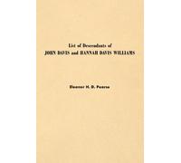 List of Descendants of John Davis and Hannah Davis Williams
