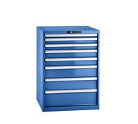 LISTA Commode en tôle d'acier avec 8 tiroirs Bleu gentiane 1000 x 717 mm