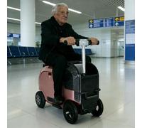 LISTaRSw 200w Adult Rideable Travel Case, 28l Smart Electric Ride-on Suitcase, Waterproof and Lightweight, with Removable Battery & LED Lighting & Aluminurm Alloy, Weight Capacity: 150kg Pink