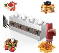 LISTaRSw Chauffe-Sauce Commercial pour Chocolat -2 Modes Chauffage | Chauffe-Sauce pour Chocolat, Beurre & Fromage avec Bouteille Compressible 650Ml | Température Réglable 30 à 85°c 4grids