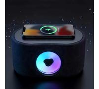 LISTaRSw Enceinte Bluetooth à Ferrofluide, Visualiseur Sonore Magnétique Puissant De 50 W avec Chargement sans Fil De 15W, Gadget Technologique De Bureau Réactif Au Rythme Black