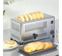 LISTaRSw Grille-Pain Escamotable à Main (1 à 2 Minutes) + 5 Vitesses Réglables, Grille-Pain Commercial à 6 Tranches - Fentes Extra Larges, Bac à Miettes Amovible