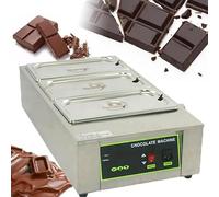 LISTaRSw Machine électrique Commerciale pour Le Tempérage du Chocolat - 0℉~194℉ | Machine à Fondre Le Chocolat avec Contrôle Numérique De La Température Et Couvercle | 1Kw 3Tank
