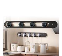 LISTaRSw Multiprise Murale pour Table Et Murs (70 Cm), Rail De Prise avec Adaptateur De Sortie Amovible, Rail d'alimentation Moderne pour Cuisine Et Salon Black-A
